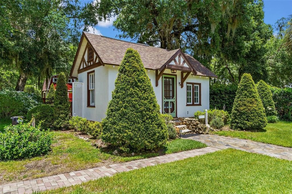 Backyard, Exterior, Facade, Tudor Revival