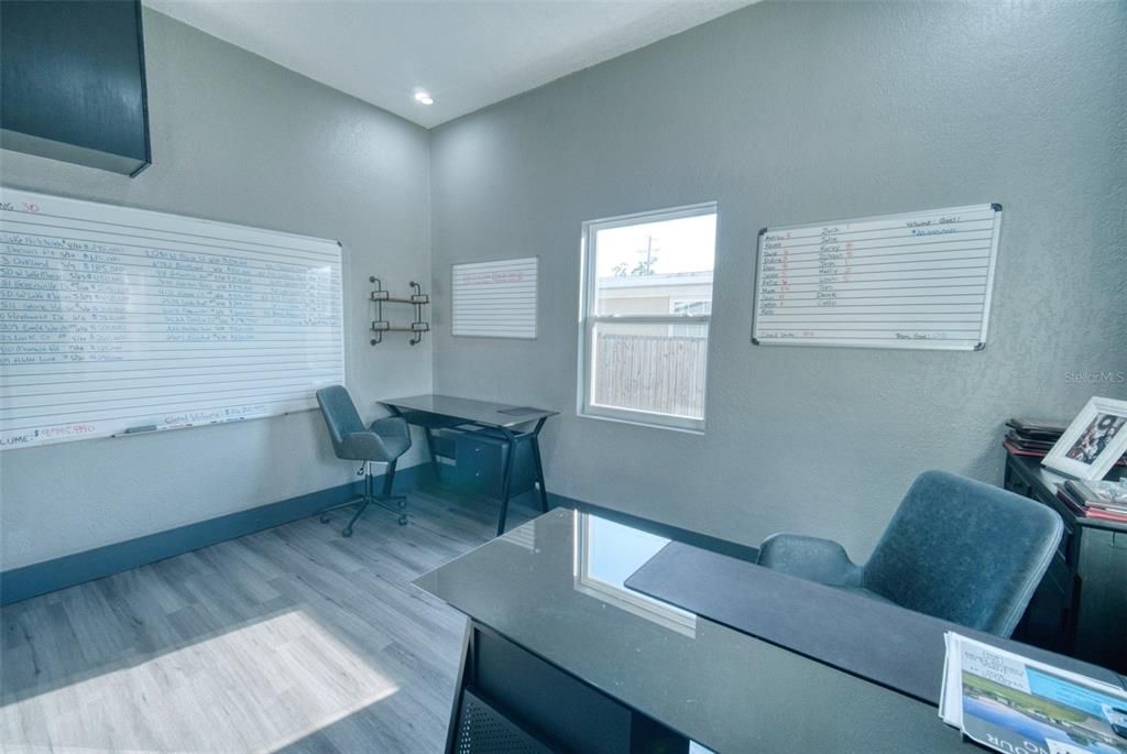 Home Office, Interior, Recessed Lighting, Wood Texture Flooring