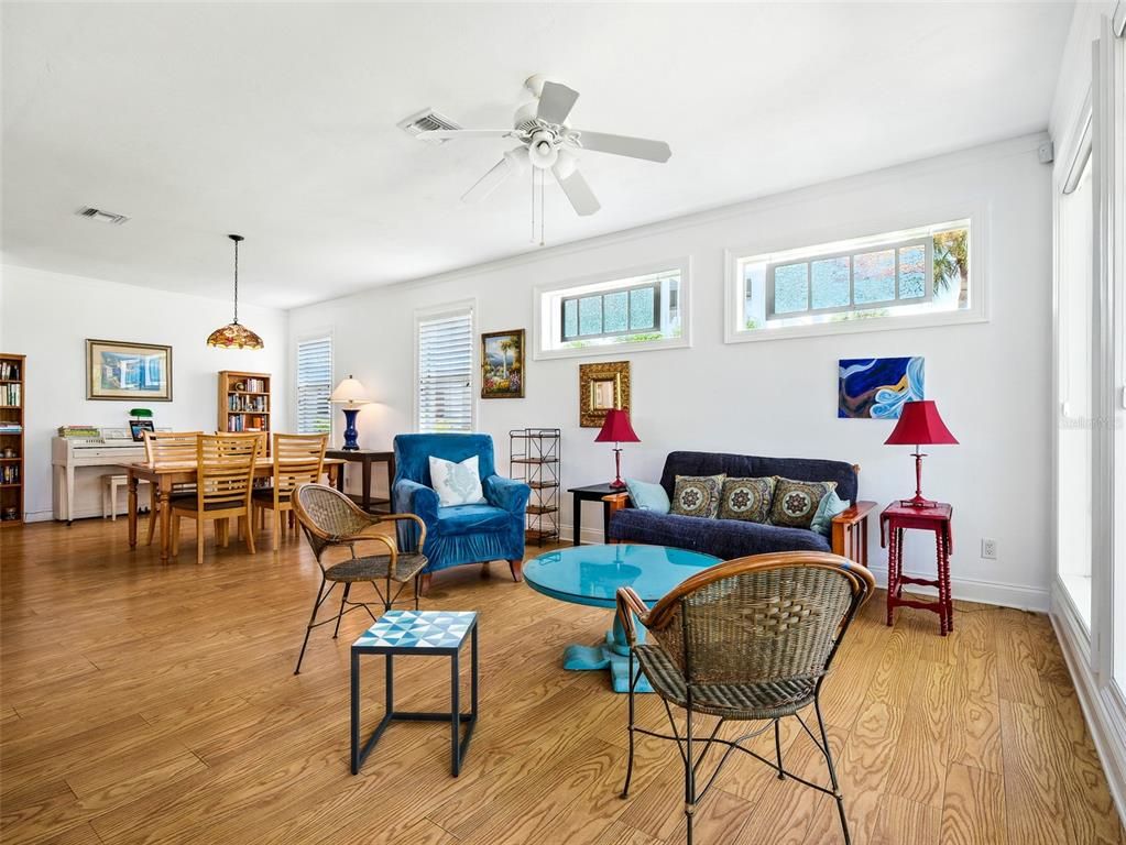 Dining room, Interior, Living room, Pendant Lights, Wood Texture Flooring