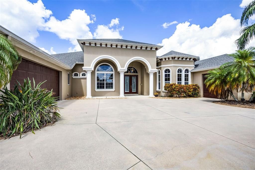 Attached, Backyard, Exterior, Facade, Mediterranean