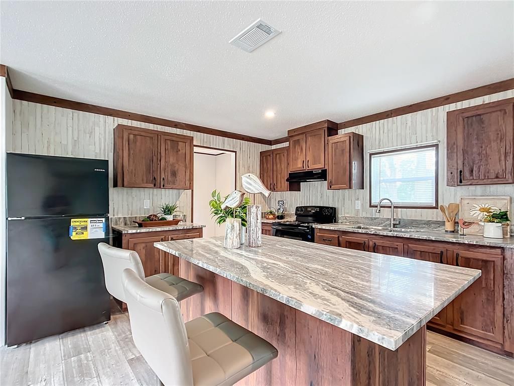 Interior, Kitchen, Recessed Lighting, Wood Texture Flooring