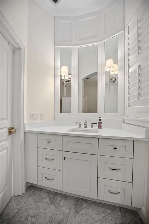 Bathroom, Dual Sink Vanities, Interior, Marble