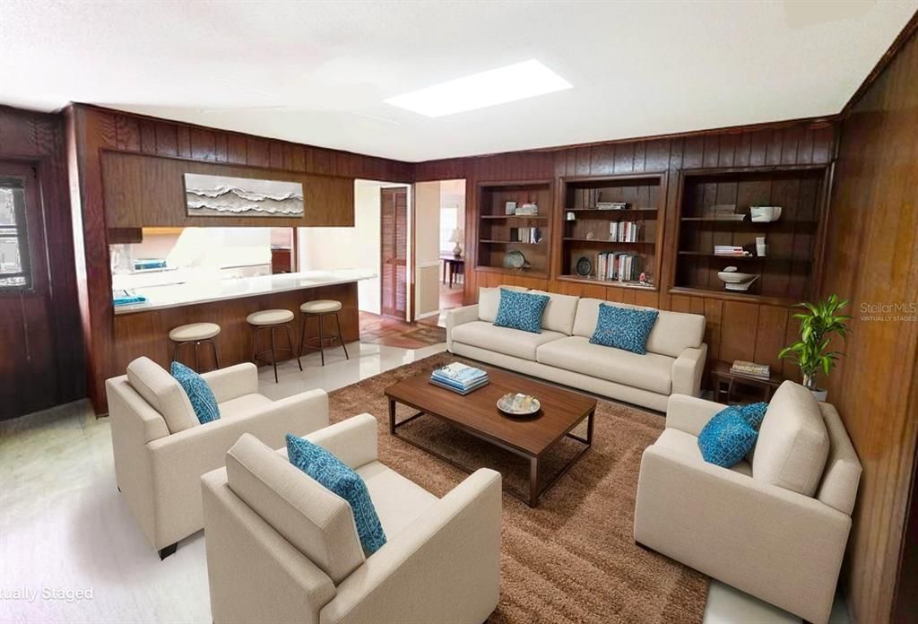 Interior, Living room, Wooden Walls