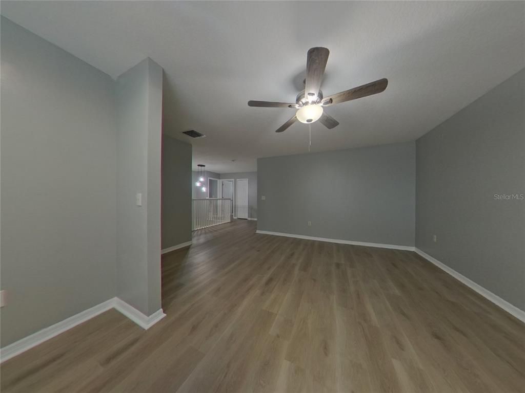 Empty room, Interior, Pendant Lights, Wood Texture Flooring