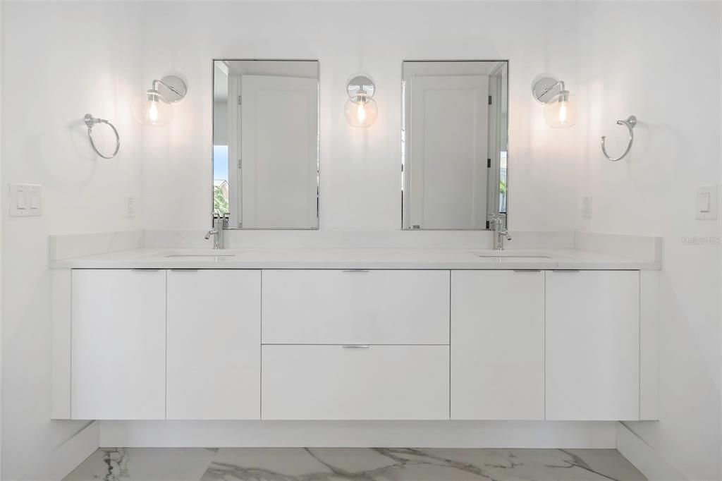 Bathroom, Dual Sink Vanities, Interior, Marble