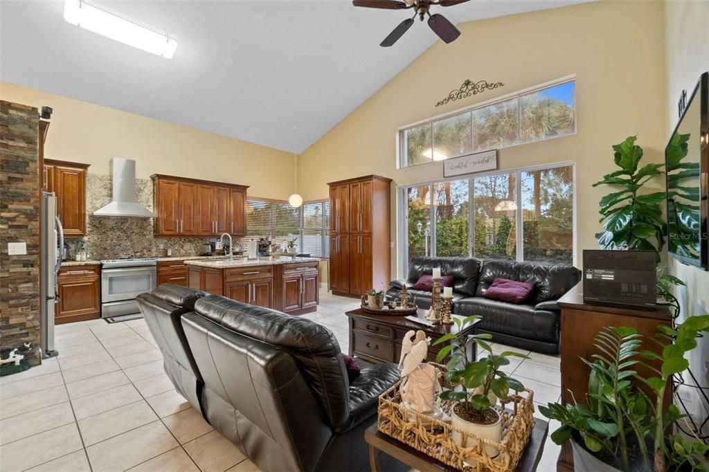 Interior, Kitchen, Living room, Stone Walls