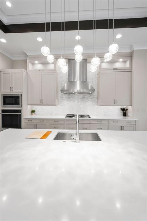Interior, Kitchen, Pendant Lights, Recessed Lighting, Stainless Steel Appliances