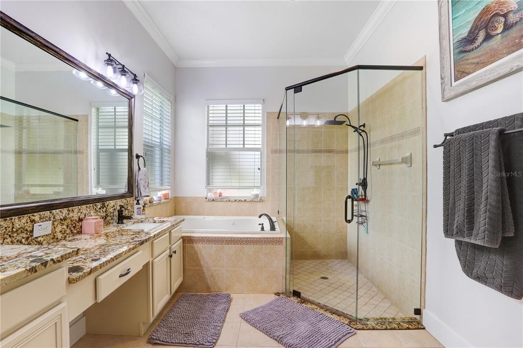 Bathroom, Dual Sink Vanities, Glass Shower, Interior