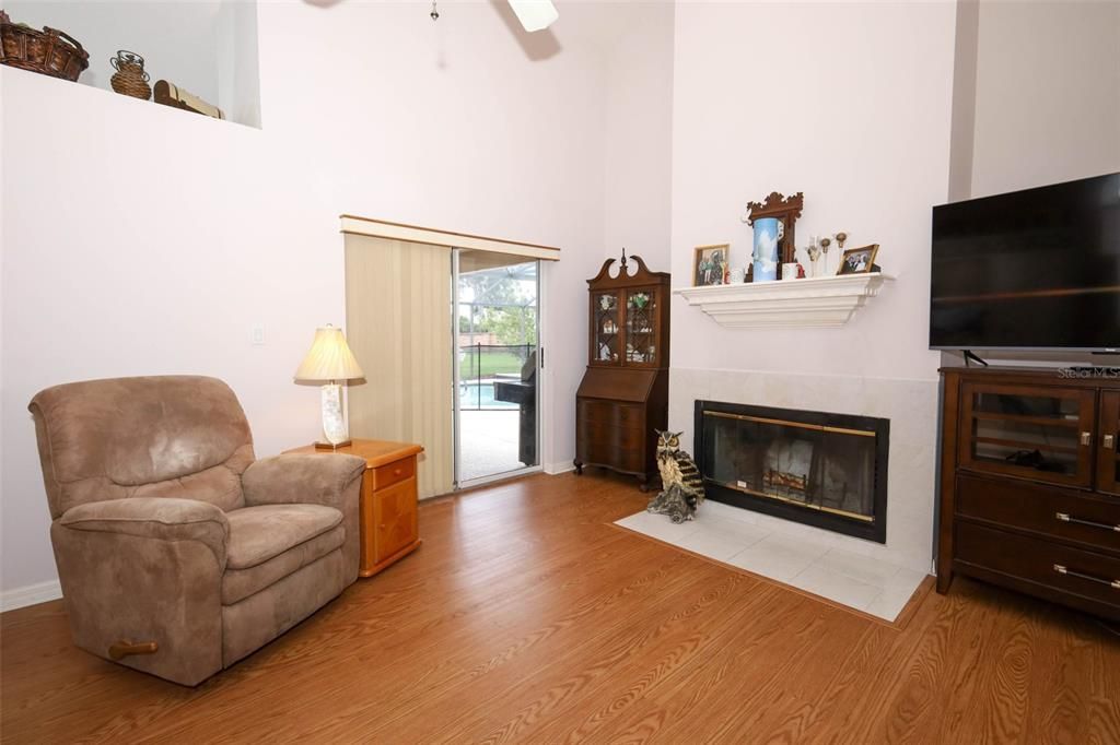 Fireplace, Interior, Wood Texture Flooring