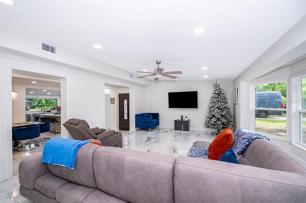 Interior, Living room, Marble, Recessed Lighting