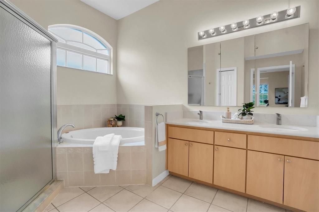 Bathroom, Dual Sink Vanities, Glass Shower, Interior