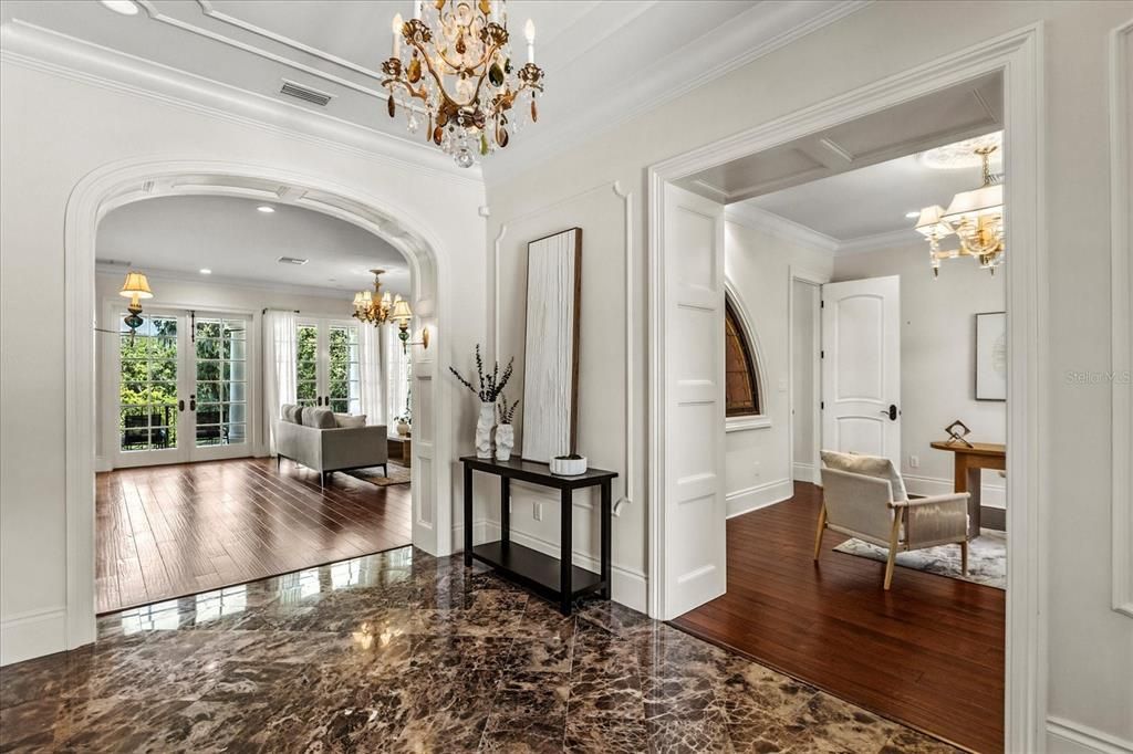 Chandelier, Interior, Recessed Lighting, Wood Texture Flooring