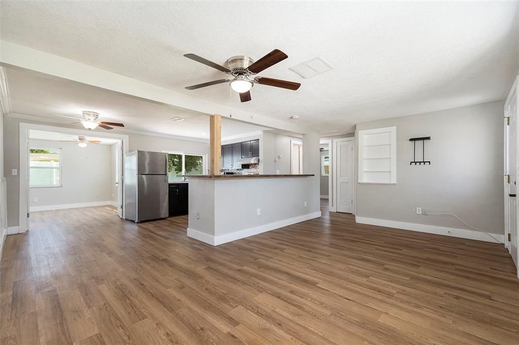 Empty room, Interior, Kitchen, Wood Texture Flooring