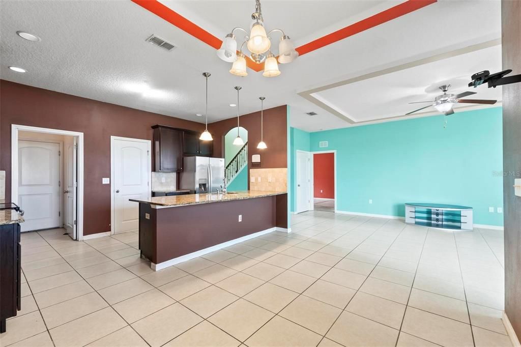 Chandelier, Interior, Kitchen, Pendant Lights, Recessed Lighting