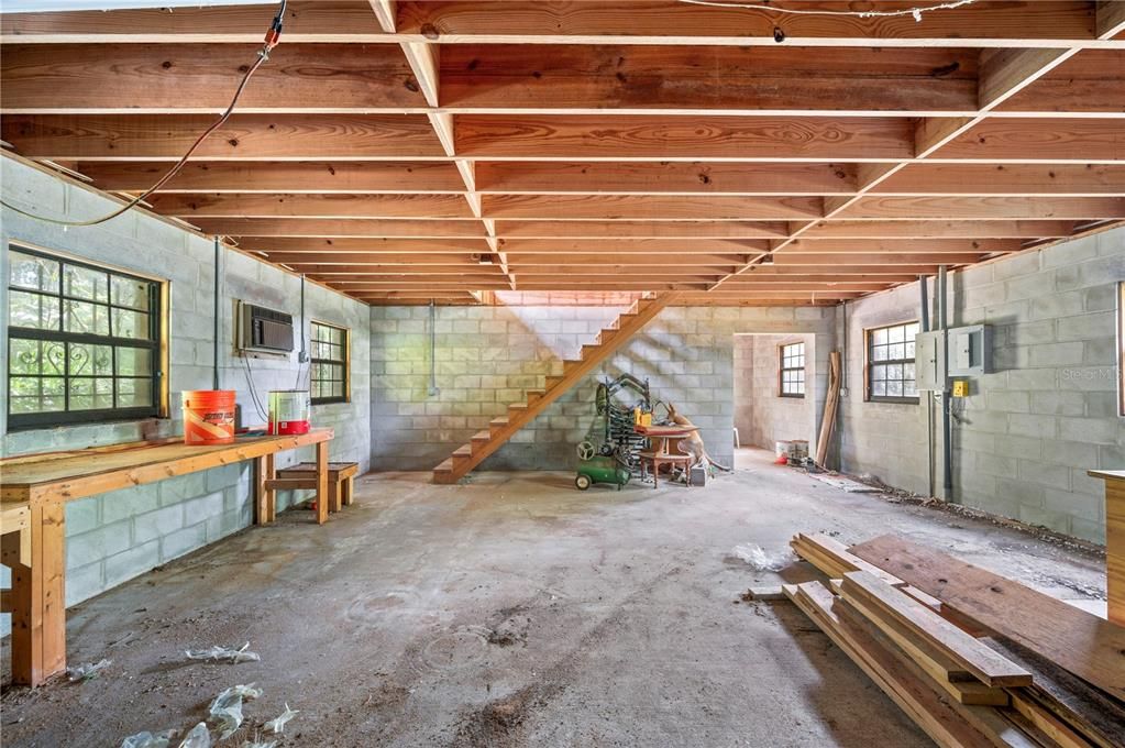 Interior, Stone Walls, Wooden Beams