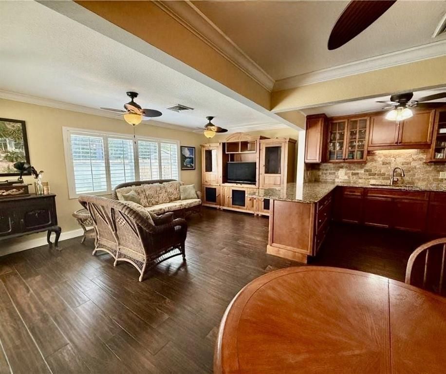 Interior, Living room, Stone Walls, Wood Texture Flooring