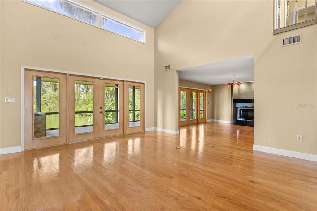 Empty room, Fireplace, Interior, Wood Texture Flooring