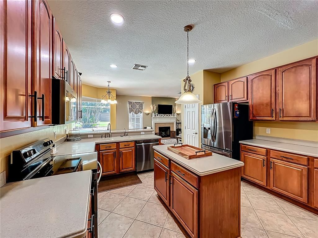 Interior, Kitchen, Pendant Lights, Recessed Lighting, Stainless Steel Appliances