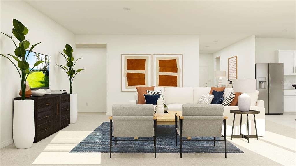 Interior, Living room, Recessed Lighting
