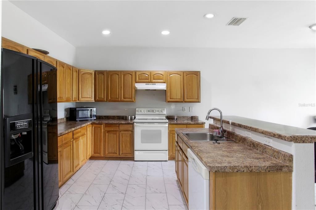Interior, Kitchen, Marble, Recessed Lighting
