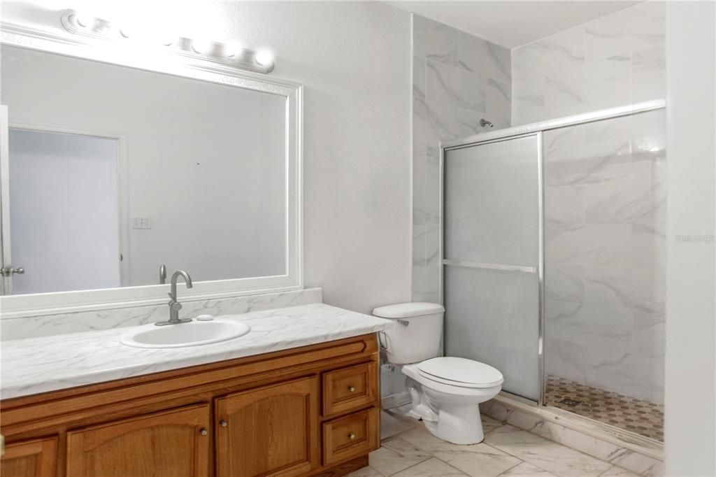 Bathroom, Glass Shower, Interior, Marble, Marble Walls