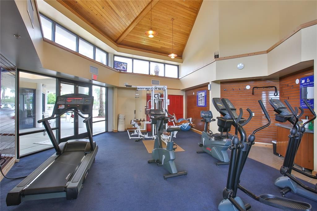 Fitness Equipment, Interior, Wooden Ceilings