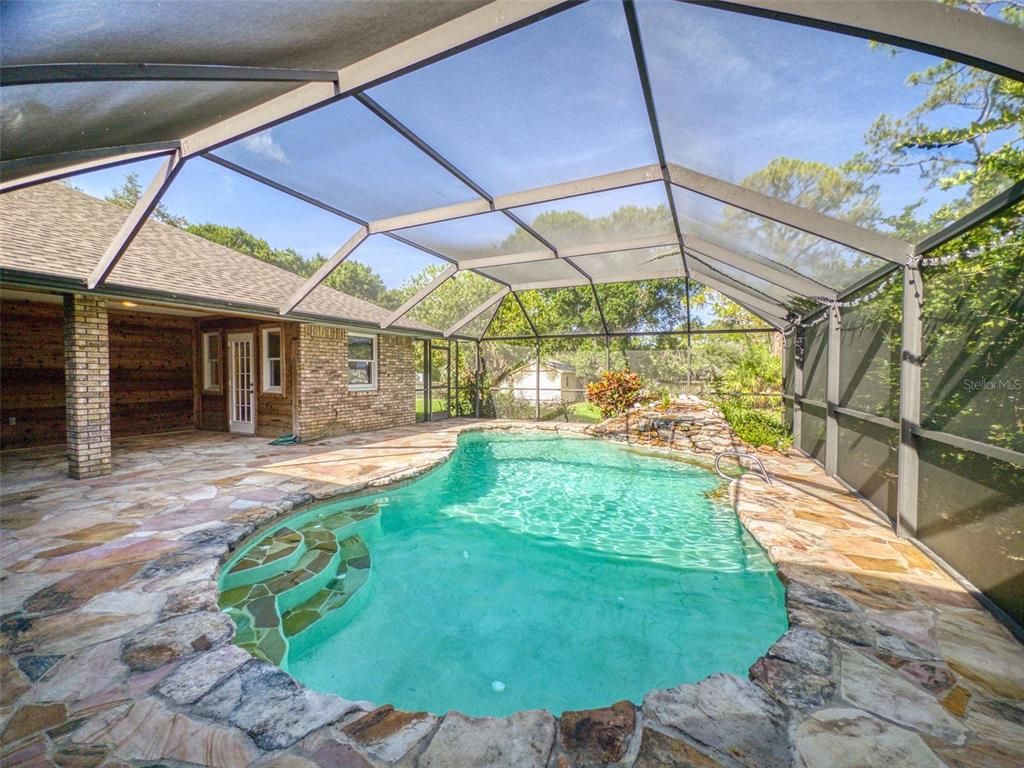 Glass Ceilings, Interior, Pool, Stone Walls, Sun Room