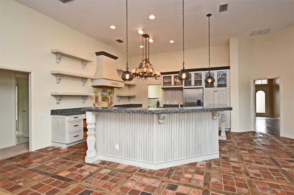 Chandelier, Interior, Kitchen, Pendant Lights, Recessed Lighting, Stainless Steel Appliances
