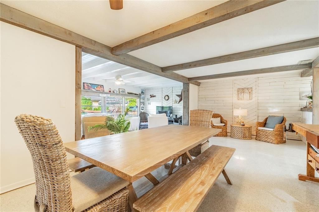 Dining room, Interior, Wooden Beams