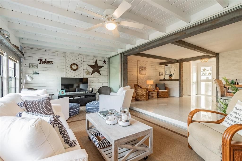 Interior, Living room, Stone Walls, Wooden Beams