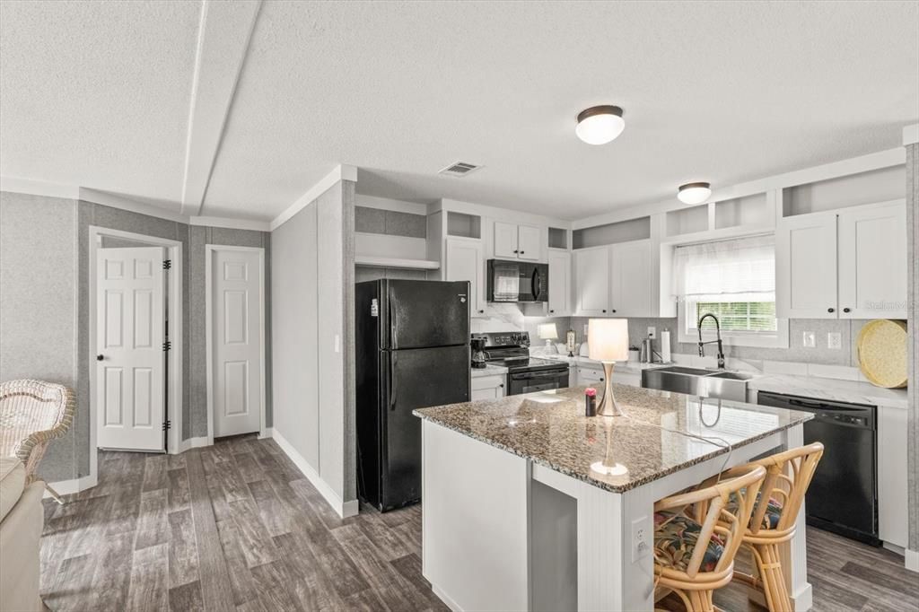 Interior, Kitchen, Stainless Steel Appliances, Wood Texture Flooring
