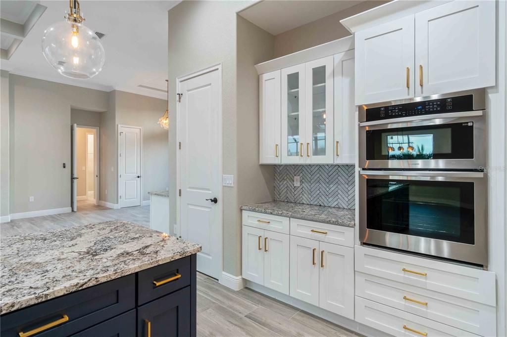 Interior, Kitchen, Pendant Lights, Stainless Steel Appliances, Wood Texture Flooring