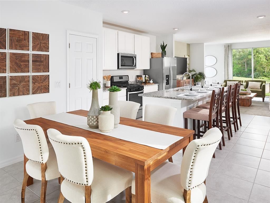 Dining room, Interior, Kitchen, Living room, Recessed Lighting, Stainless Steel Appliances