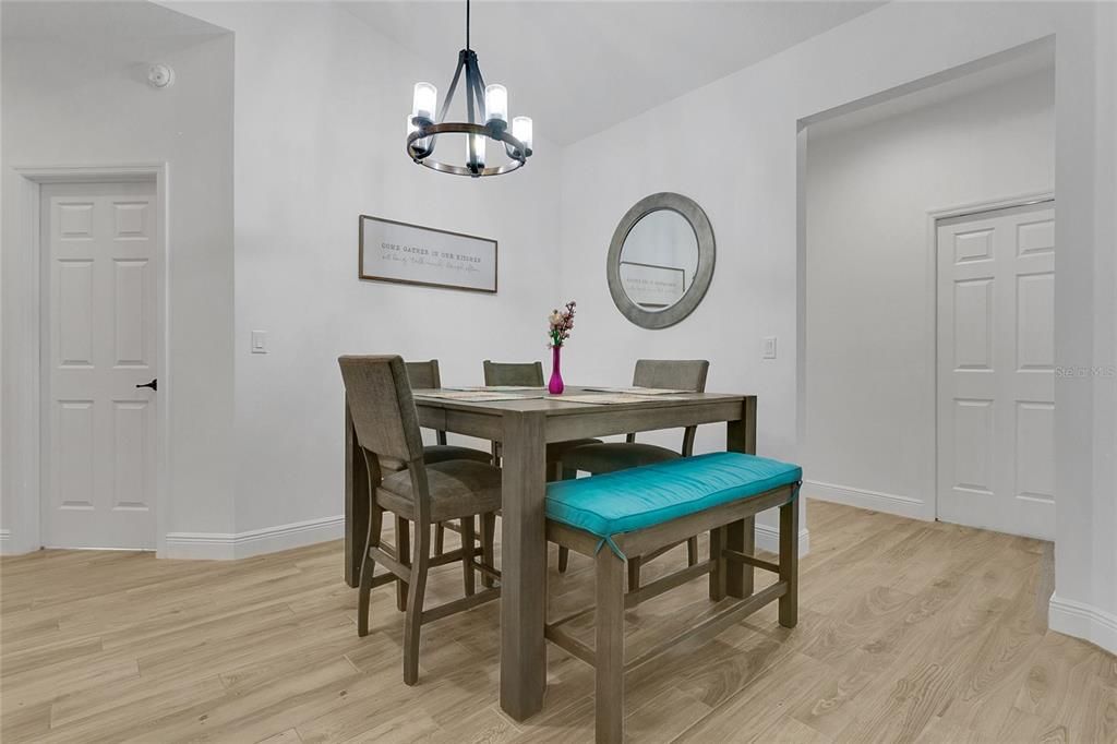 Chandelier, Dining room, Interior, Wood Texture Flooring