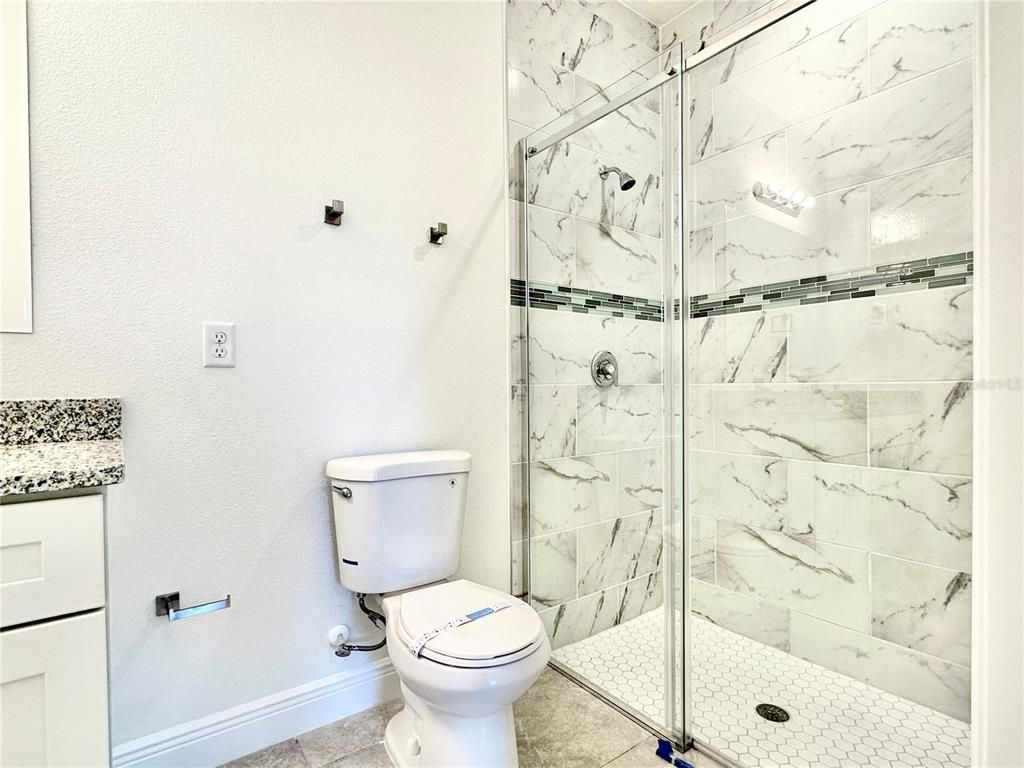 Bathroom, Glass Shower, Interior, Marble Walls