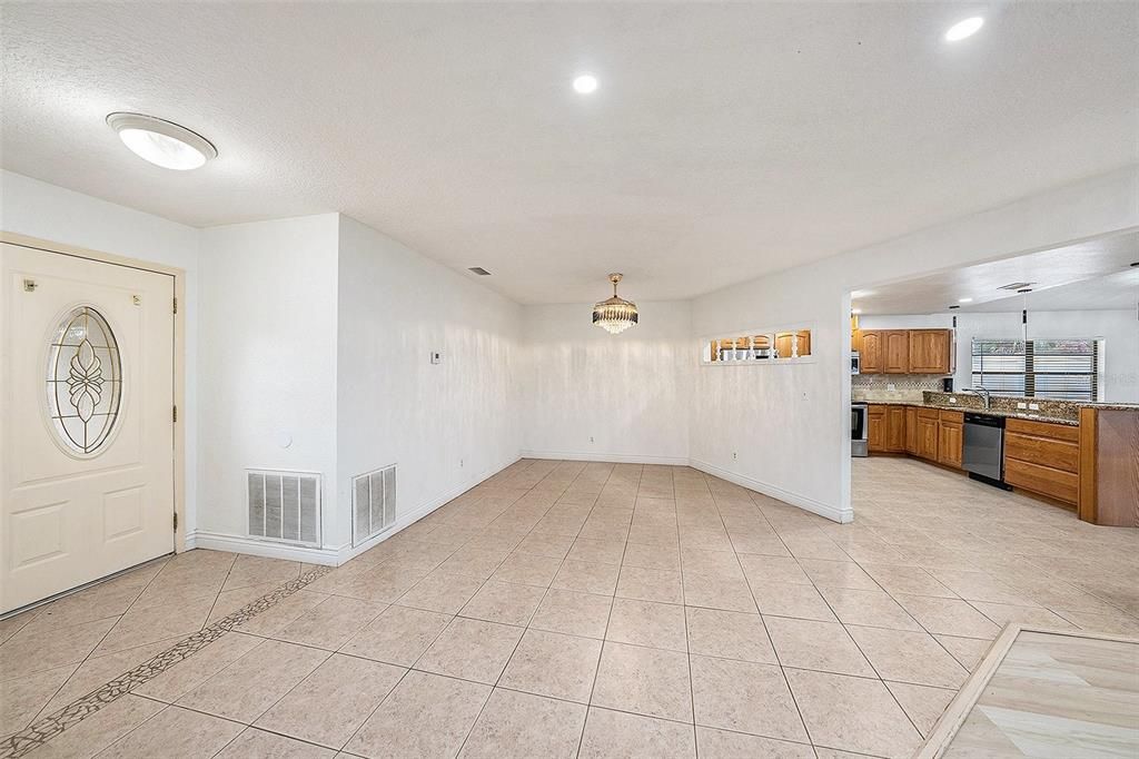Empty room, Interior, Kitchen, Recessed Lighting