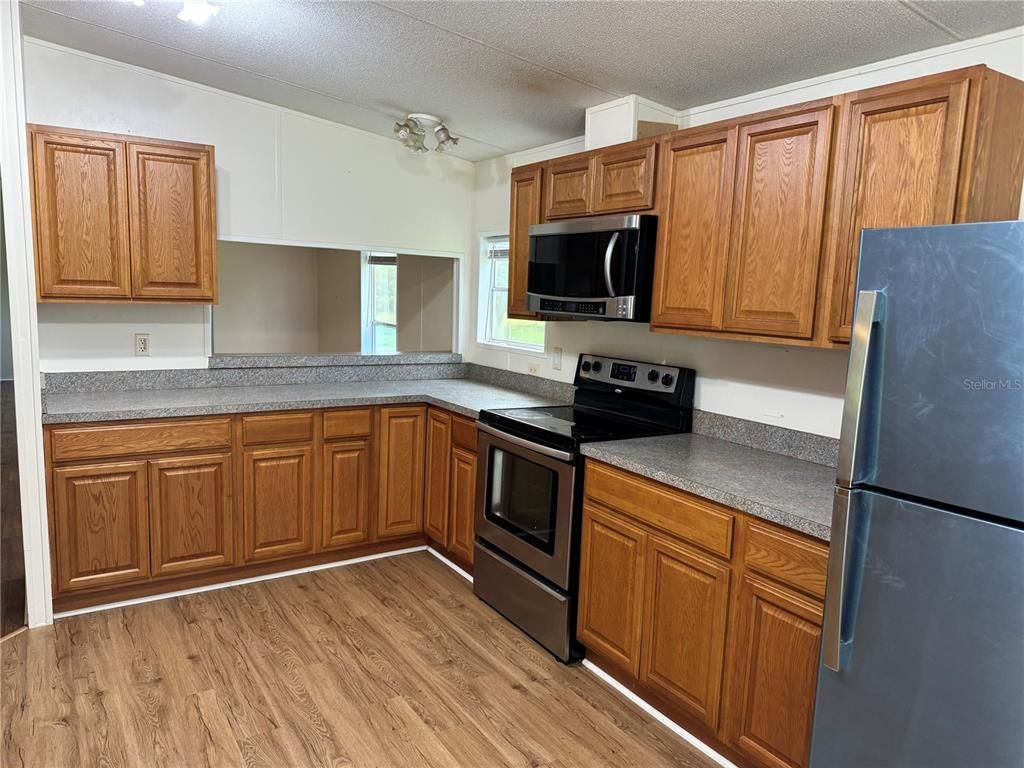Interior, Kitchen, Wood Texture Flooring