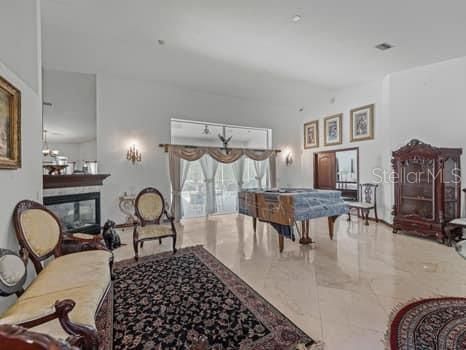 Billiard Table, Fireplace, Game Room, Interior