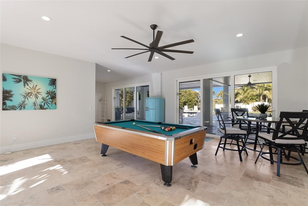 Billiard Table, Dining room, Game Room, Interior, Recessed Lighting