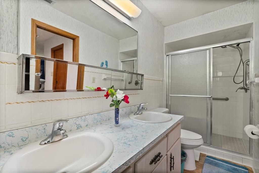 Bathroom, Dual Sink Vanities, Glass Shower, Interior