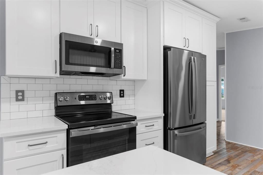 Interior, Kitchen, Stainless Steel Appliances, Wood Texture Flooring