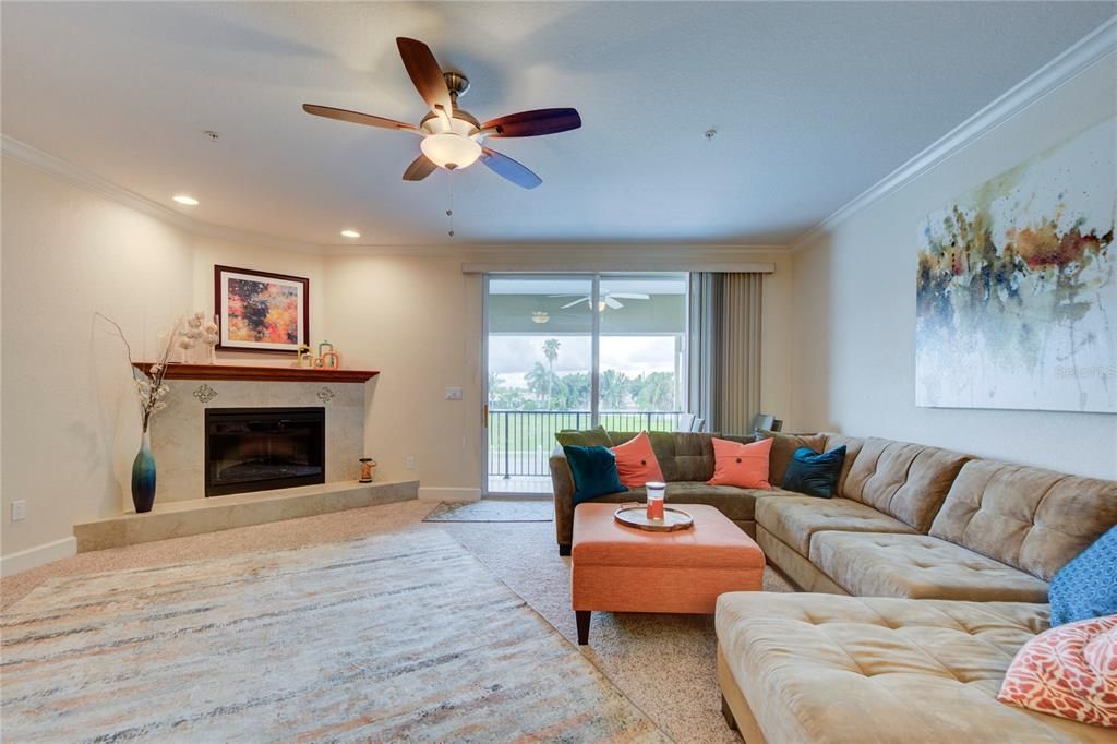 Fireplace, Interior, Living room, Recessed Lighting