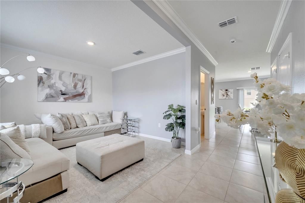 Interior, Living room, Recessed Lighting