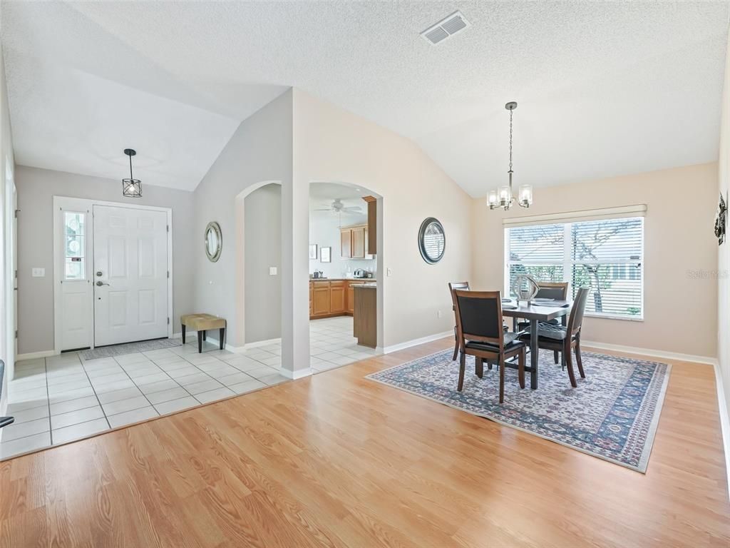 Chandelier, Dining room, Interior, Pendant Lights, Wood Texture Flooring