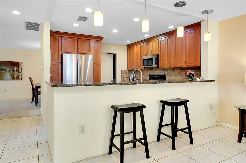 Interior, Kitchen, Pendant Lights, Recessed Lighting, Stainless Steel Appliances