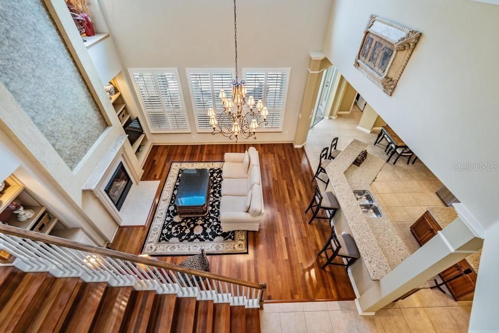 Chandelier, Fireplace, Interior, Living room, Wood Texture Flooring