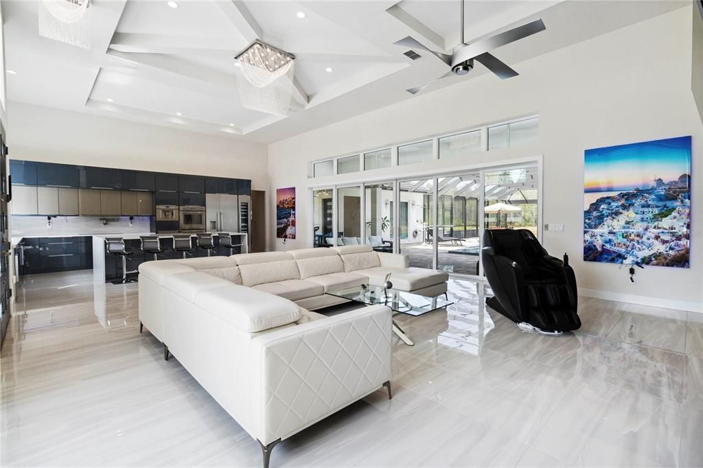 Interior, Kitchen, Living room, Recessed Lighting