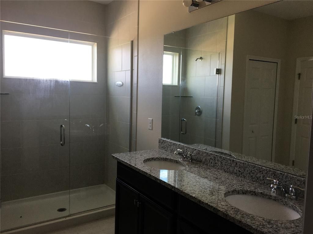 Bathroom, Dual Sink Vanities, Glass Shower, Interior