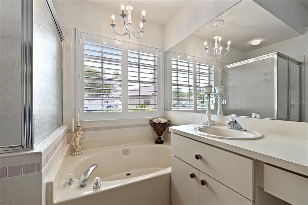 Bathroom, Chandelier, Glass Shower, Interior