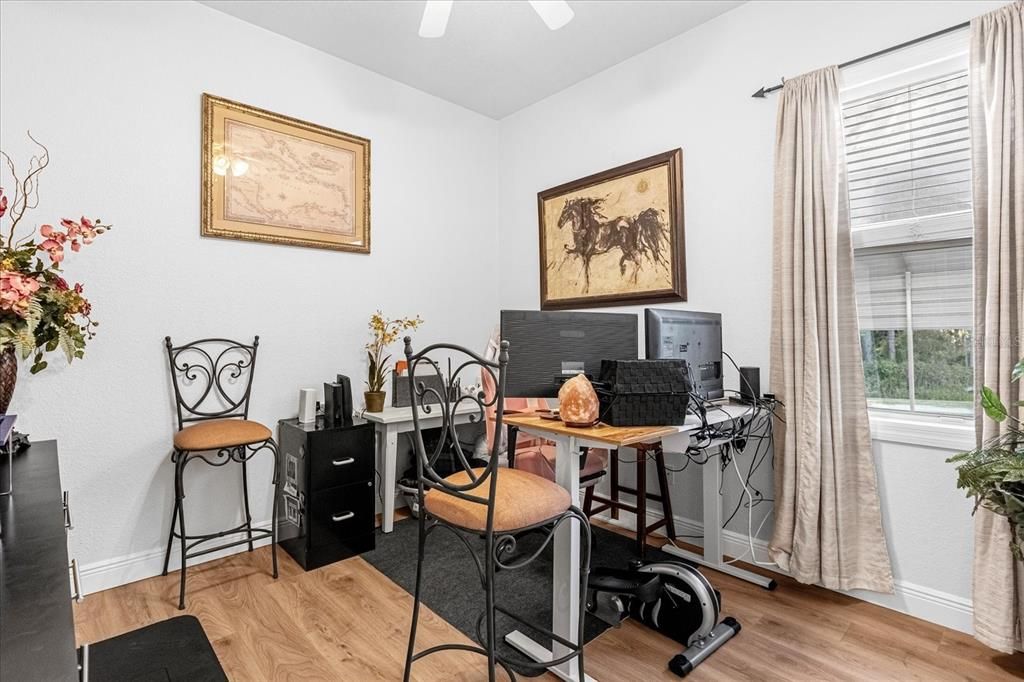 Fitness Equipment, Home Office, Interior, Wood Texture Flooring